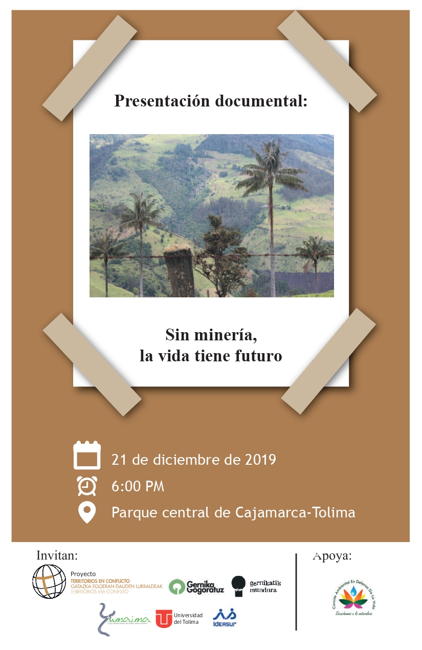Presentación del documental “Sin minería, la vida tiene futuro” en Cajamarca (Tolima)