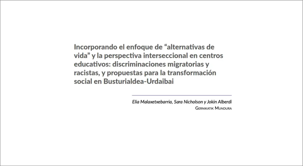 Alternativas de vida en centros educativos