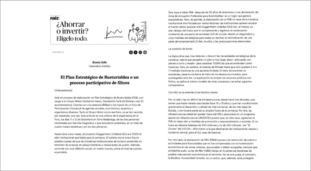 El plan estrategico de Busturialdea