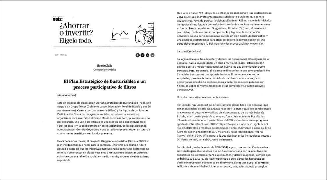 El plan estrategico de Busturialdea